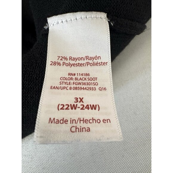 Womens 3x black Cardigan Open Front Business Office Cozy Layering Transition - Picture 6 of 9